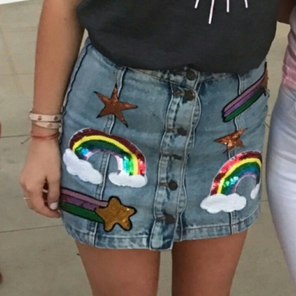 Taigwah Rainbow Sequin Mini Skirt - Picture 6 of 8